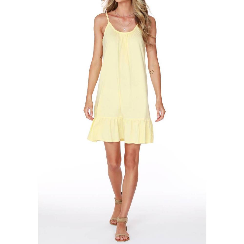 NEW BOBI ruffle hem cami dress in chick